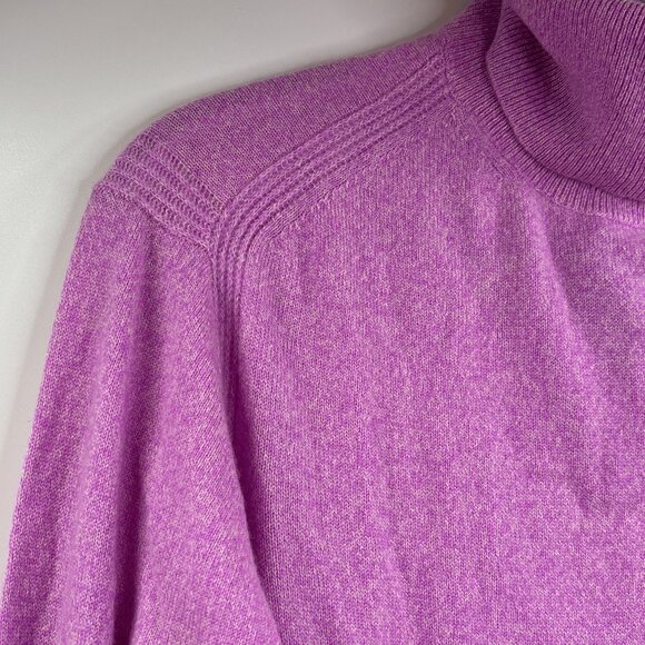J. Crew 100% Cashmere Marled Fold Over Turtleneck Sweater Size Small Purple NWT - Picture 3 of 12